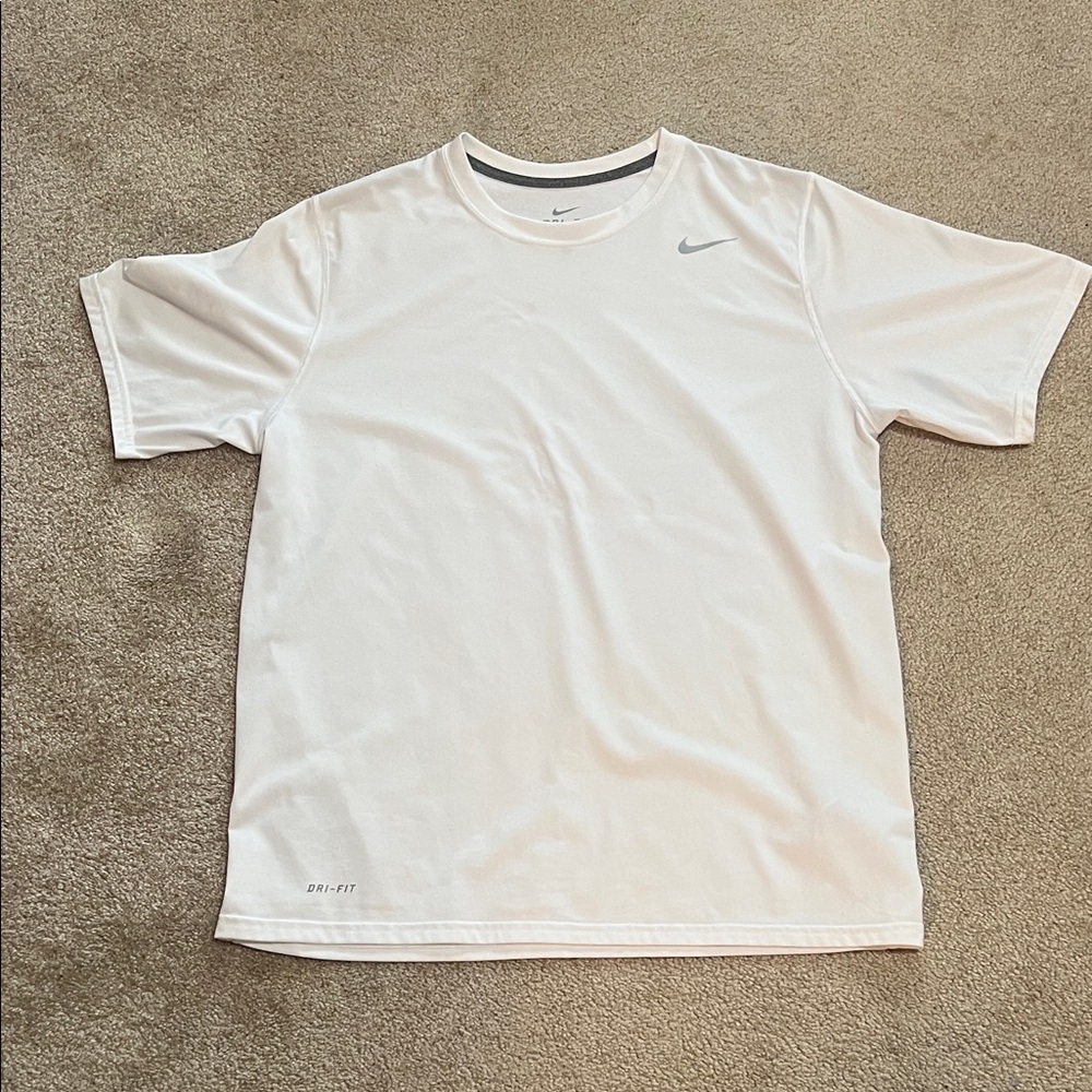 Nike White Short Sleeve Dri-FIT Athletic Tee